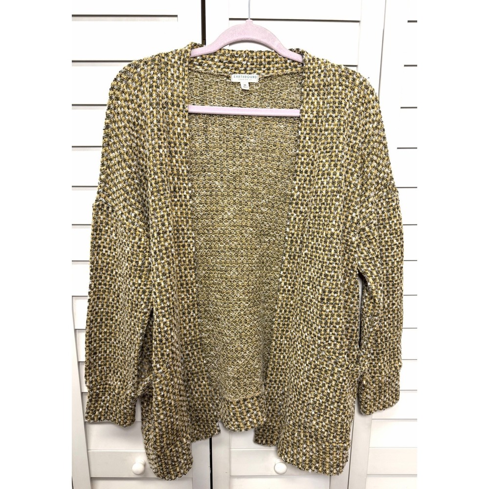 Earthbound Trading Co Boho Chunky Knit Open Front Cardigan Women's Size Medium